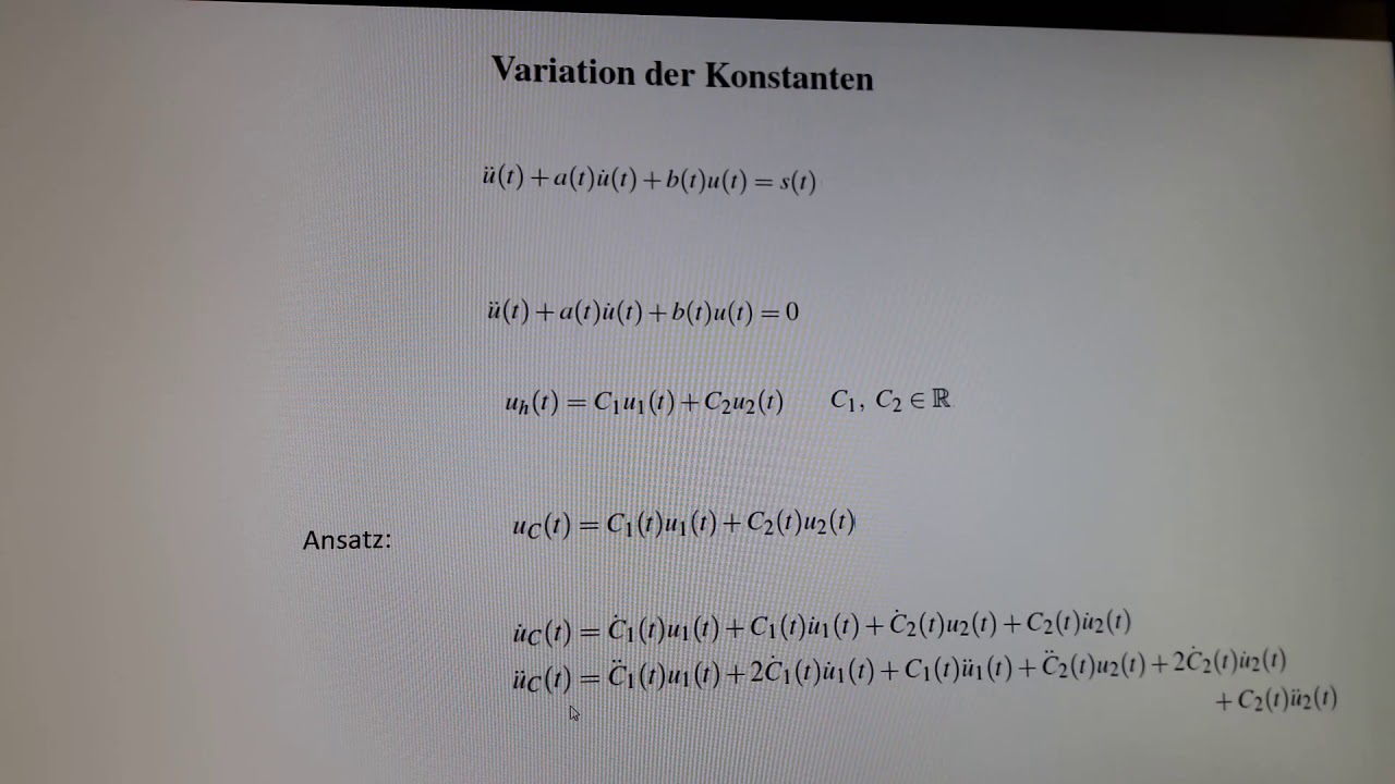 Variation Der Konstanten Dgl 2 Ordnung www.youtube.com