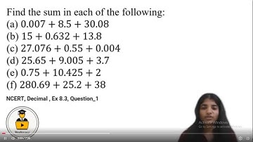 Class 6 NCERT Maths | Ch 8: Decimal| Ex 8.3 Q1 Solution