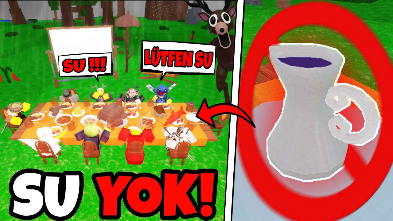 HERKESİ YEMEĞE DAVET ETTİM AMA KİMSEYE İÇECEK VERMEDİM! İNANILMAZ SON!! -Roblox Ormanda 99 Gece