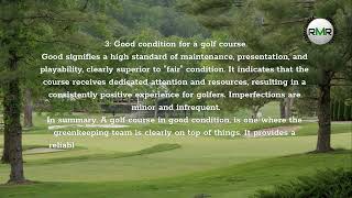 Summary of Conditions on a Golf Course