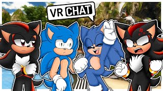 Movie Sonic and Movie Shadow Meet Modern Sonic and Modern Shadow In VRCHAT!!