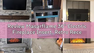 Review Masarflame 36'' Electric Fireplace Insert, Retro Recessed Fireplace Heater with Fire Cracking