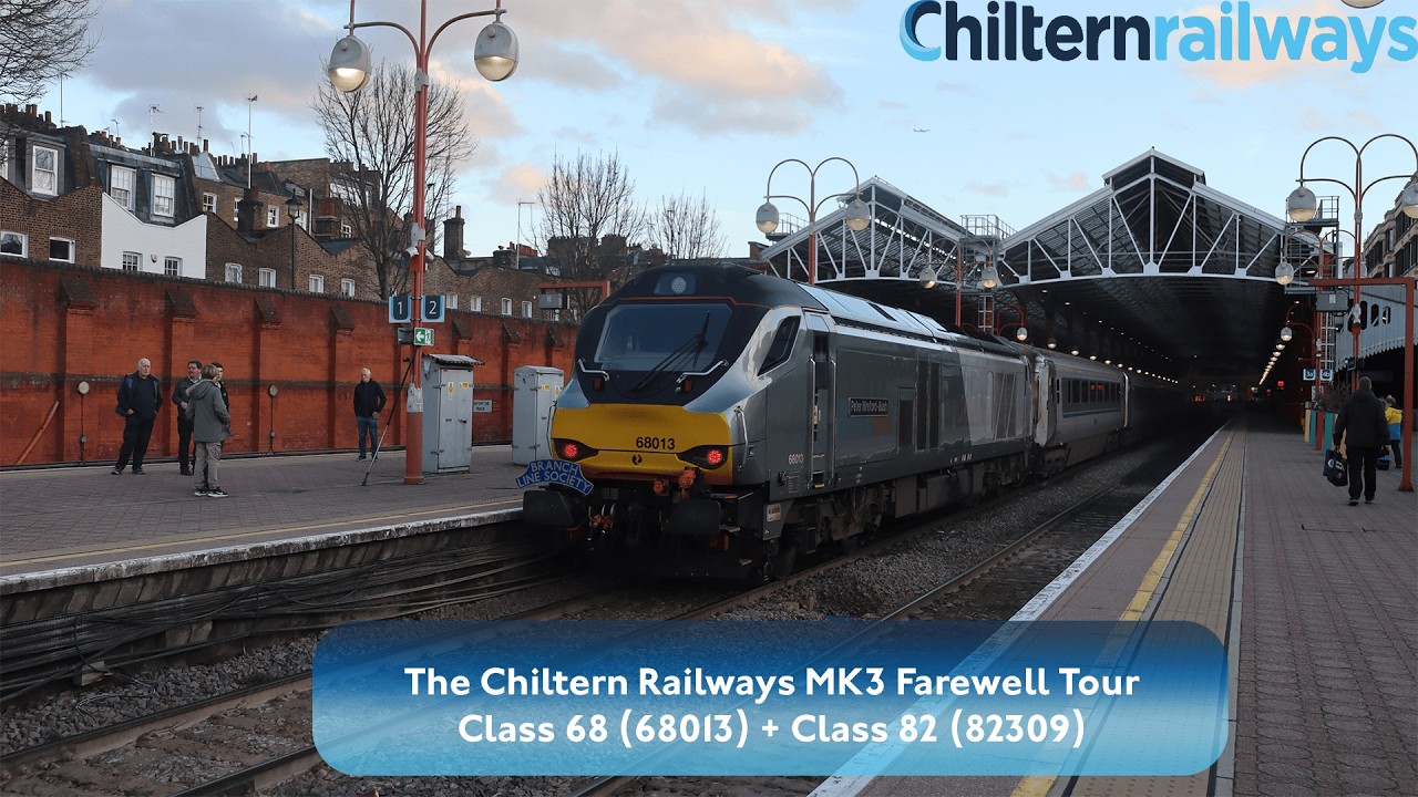 The Chiltern Railways MK3 Farewell Tour Class 68 68013 working on 1H68 and 1U68