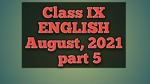 Model Activity Task Class 9 English Part 5  2021