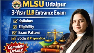MLSU Udaipur LLB Entrance Exam 2026 |MLSU LET 2026 Syllabus, Exam Pattern,Preparation complete Guide