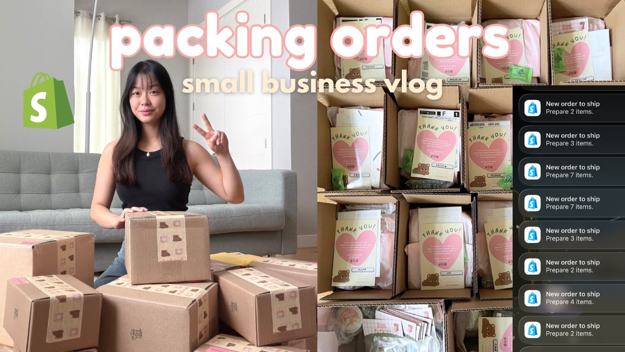 Упаковка заказов для моего малого бизнеса на Shopify | Распродажа к Дню святого Валентина 📦💖