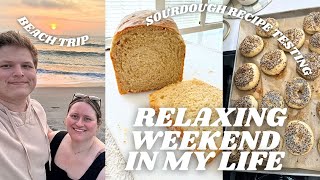 HANG OUT WITH ME! | Sourdough Recipe Testing & Makeup Declutter