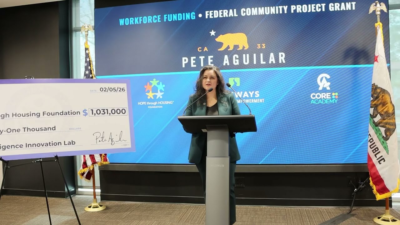 Член палаты представителей Агилар выделил 1 миллион долларов фонду Hope Through Housing Foundatio...