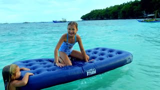 Children Swim In The Sea. 4k Children Swim In The Sea. 4k