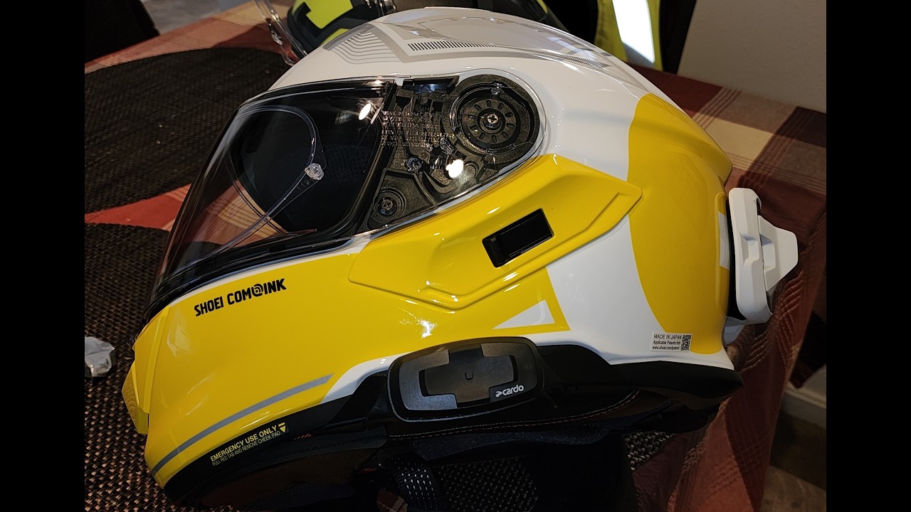 Liking my new Shoei GT Air3 The Cardo Packtalk S not so much - YouTube