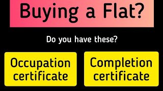 Occupation certificate|Completion certificate| occupancy certificate for apartment| Buying property