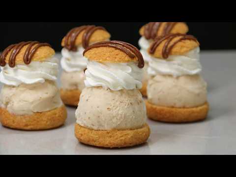 Bollos de Choux con Helado de Cacahuete / Choux buns with peanut ice cream