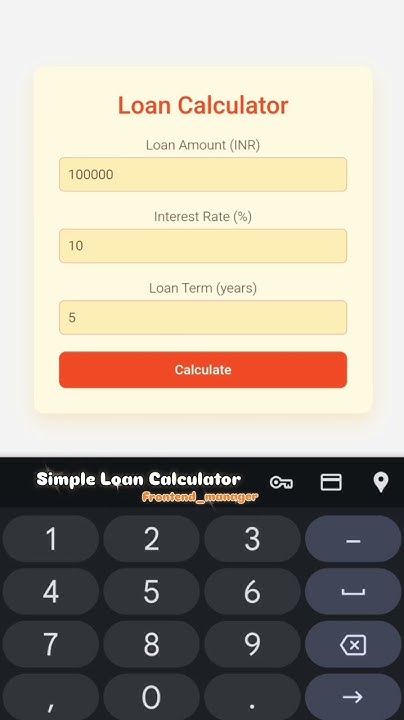 Simple Loan Calculator Using HTML CSS AND Js @frontend_manager - YouTube