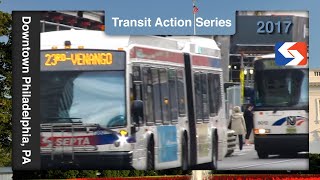 Philadelphia, PA: Downtown Buses  TrAcSe 2017 ft SEPTA, NJ Transit, and PHLASH