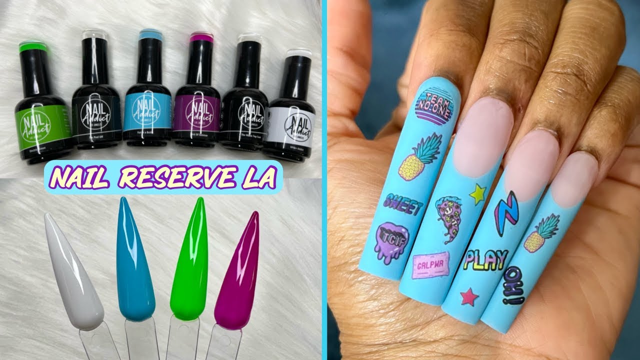 NAIL ADDICT LA GEL POLISH | Blue French Tip 80s Retro Nails | Nail Reserve LA