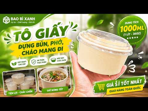 Video Tô giấy đựng cơm, phở dùng 1 lần giá rẻ TPHCM | ®Bao... - youtube