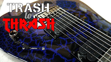 Trash to Thrash #63 Ibanez RGA7 7-String Crackle Guitar modification & rebuild