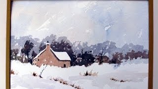 easy snow scene loose watercolour alan watercolor painting winter scenes simple paint landscape acrylic owen aquarelle