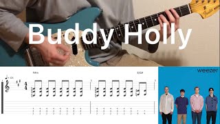 Weezer - Buddy Holly (guitar cover with tabs & chords)