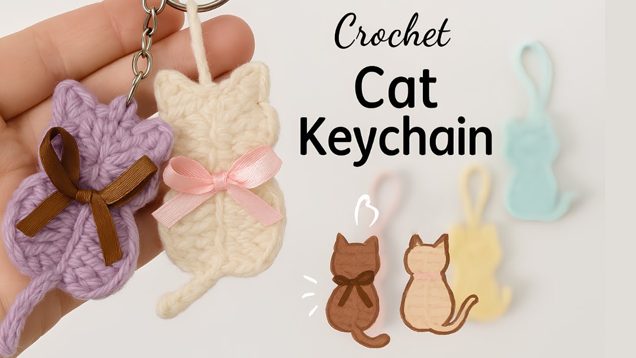 5-Minute Crochet CAT Keychain 🧶 Perfect for Beginners!