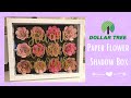 DIY DOLLAR TREE PAPER FLOWER SHADOW BOX