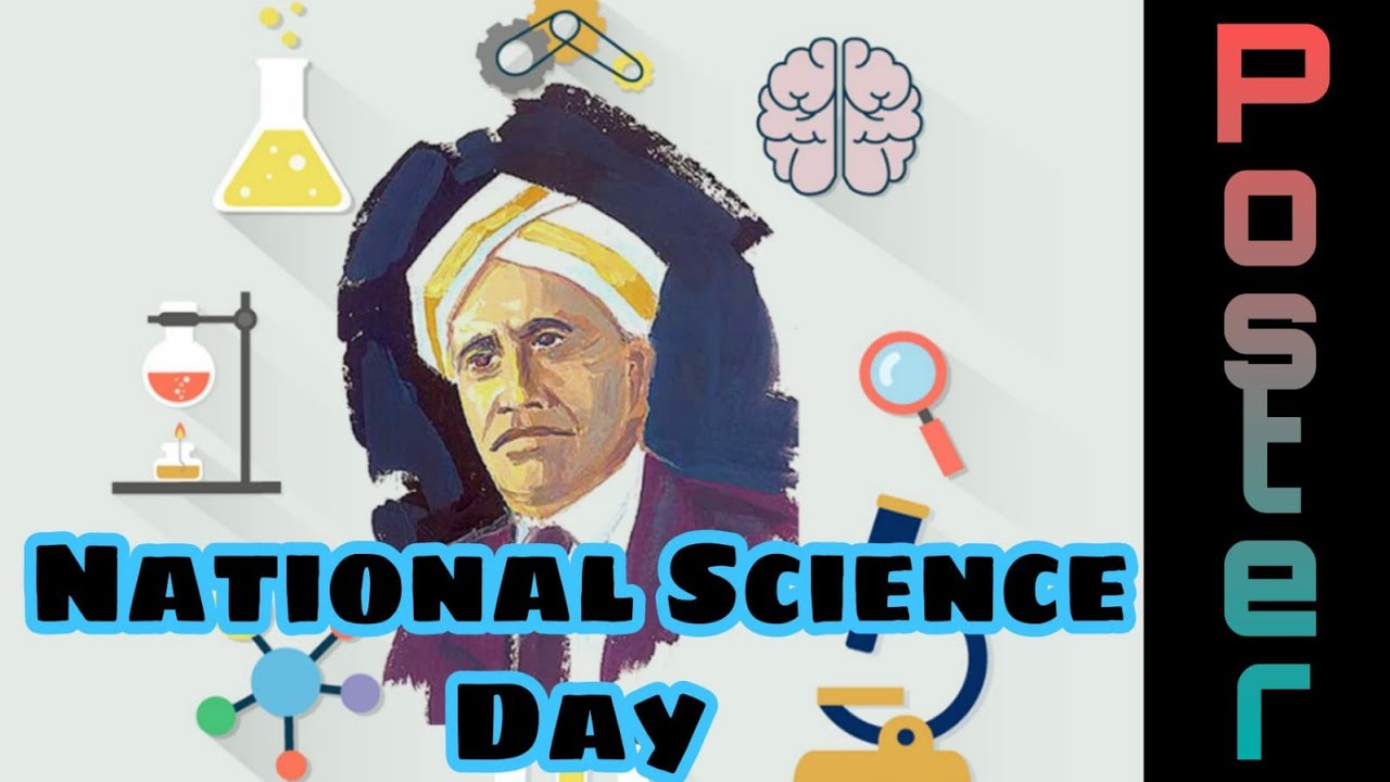 NATIONAL SCIENCE DAY POSTER DRAWING/CV RAMAN EASY DRAWING/SCIENCE ...