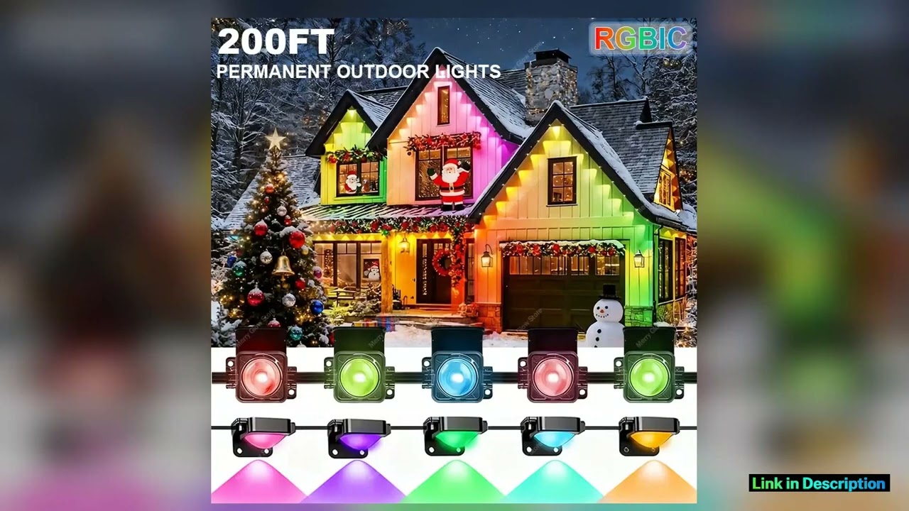 200ft 150ft 100ft Permanent Outdoor Smart Eaves Lights Smart RGBIC Lights Music Synch Dynamic