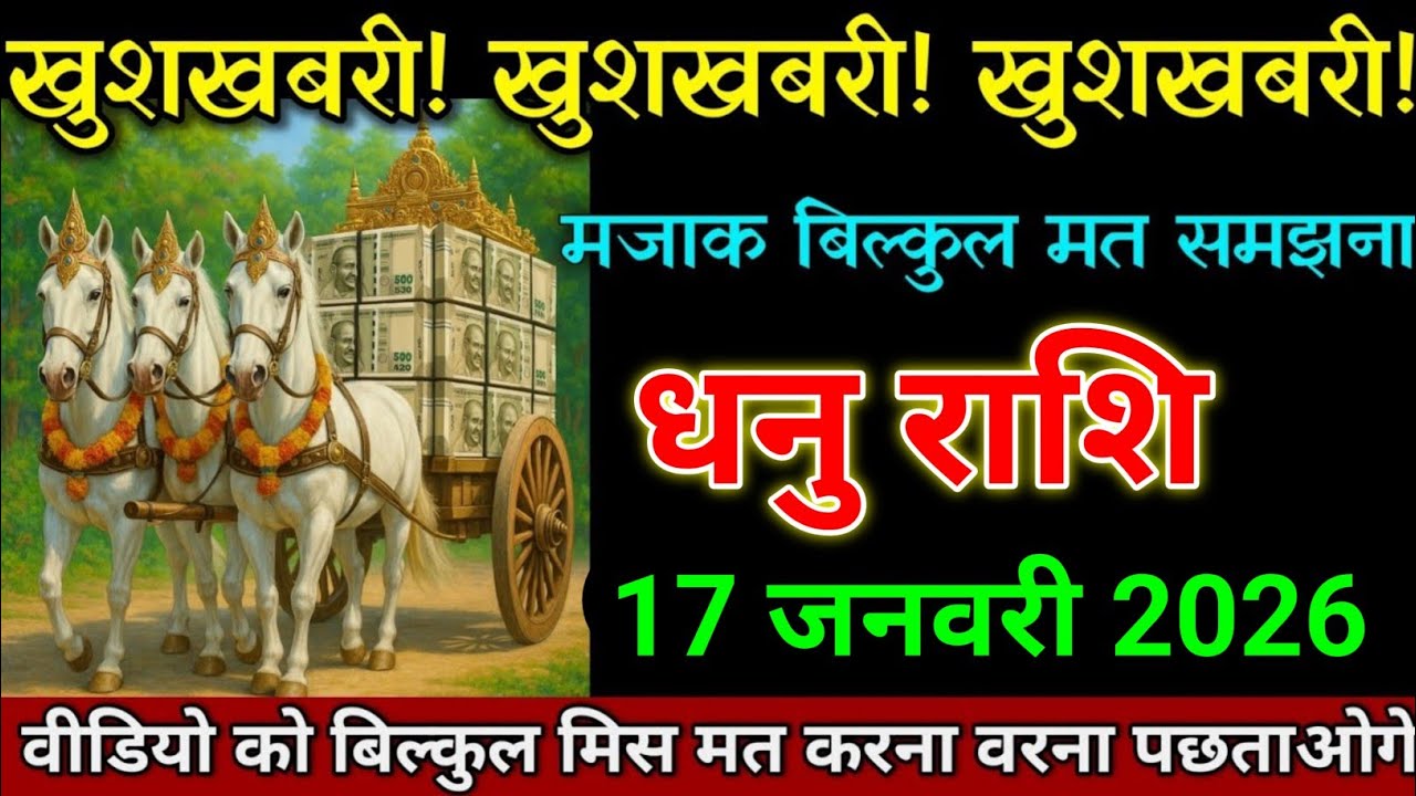 धनु राशि 17 जनवरी 2026 खुशखबरी खुशखबरी खुशखबरी मजाक बिल्कुल मत समझना। Dhanu Rashi