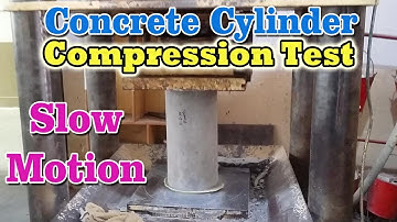 Concrete Cylinder Compression Test Slow Motion | Concrete cylinder breaking in slow motion.