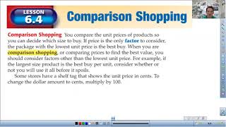 Financial Math 6.3-6.4 Unit Price & Comparison Shopping