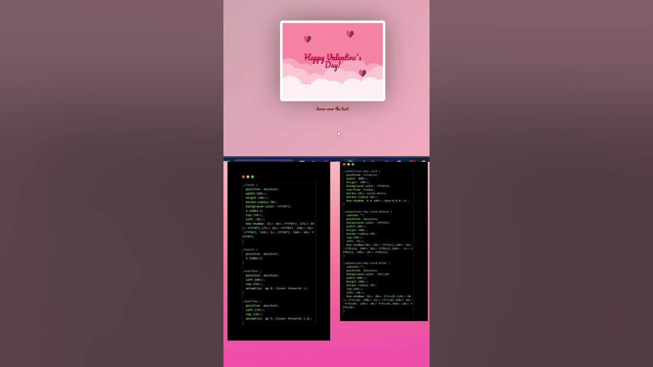 Happy valentine's day 💘 card in html CSS #code #song #css #css3 #html # ...
