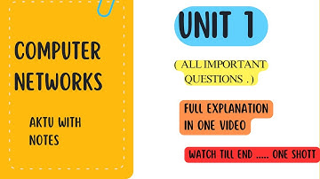 Computer Networks UNIT 1 AKTU| important questions| one shot with notes |KCS 603/ RCS 601| STUDY4SUB