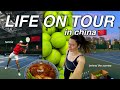 the side of pro tennis you don’t usually see (match day in china edition 🎾)