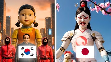 Young-hee in different countries (Squid Game)