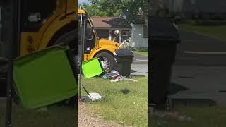 School Bus HITS Our GARBAGE CAN ? youtubeshorts schoolbus hitandrun accident bus