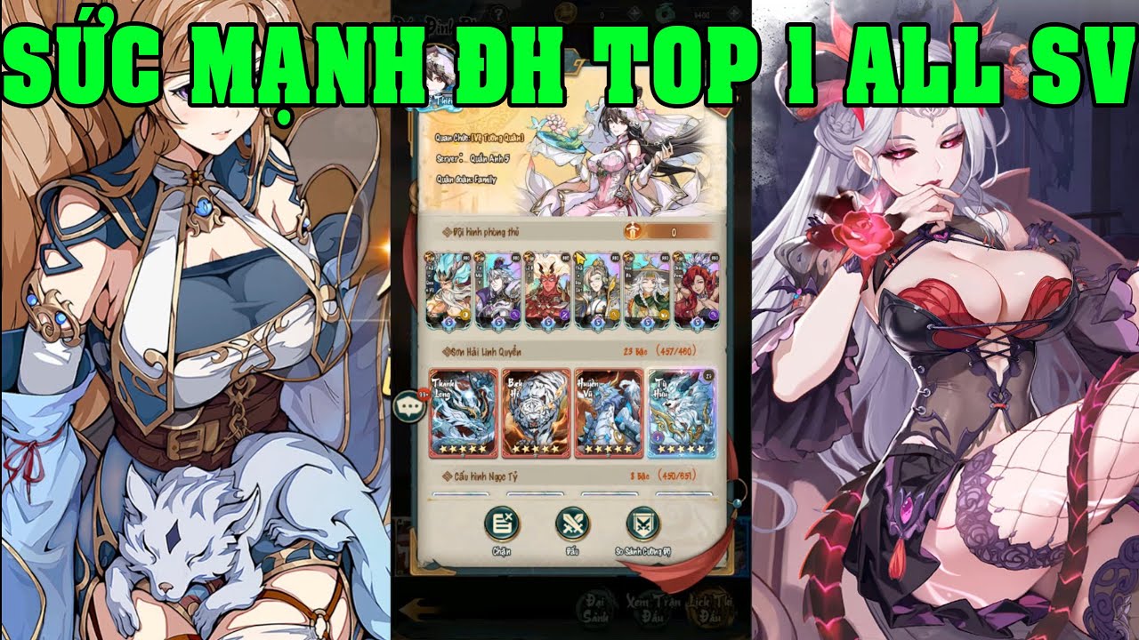 Quần Anh Phong Hoa Lục Sức Mạnh Đội Hình TOP 1 ALL Server Game 400M Lực Chiến Gần Full Hết Rồi