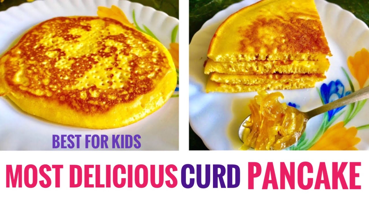 Eggless pancake recipe for kids | Curd pancake recipe without eggs