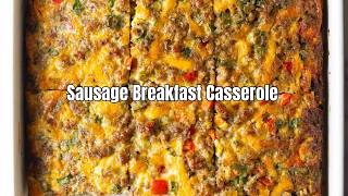 Low Carb Sausage Breakfast Casserole Recipe | Meaty Cheesy Breakfast Bake Creole Sausage And Eggs Low Carb Keto Breakfast Brunch Recipe Ideas