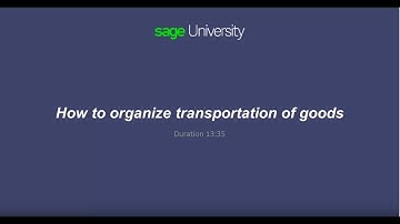 Sage X3  - Organize transportation of goods