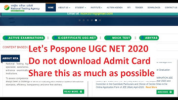 Lets Postpone the UGC NET Sep 2020- Do not Download the Admit Card | UGC NET Exam postponed 2020