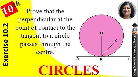 Prove that the Perpendicular at the Point of Contact to the Tangent to a Circle passes through