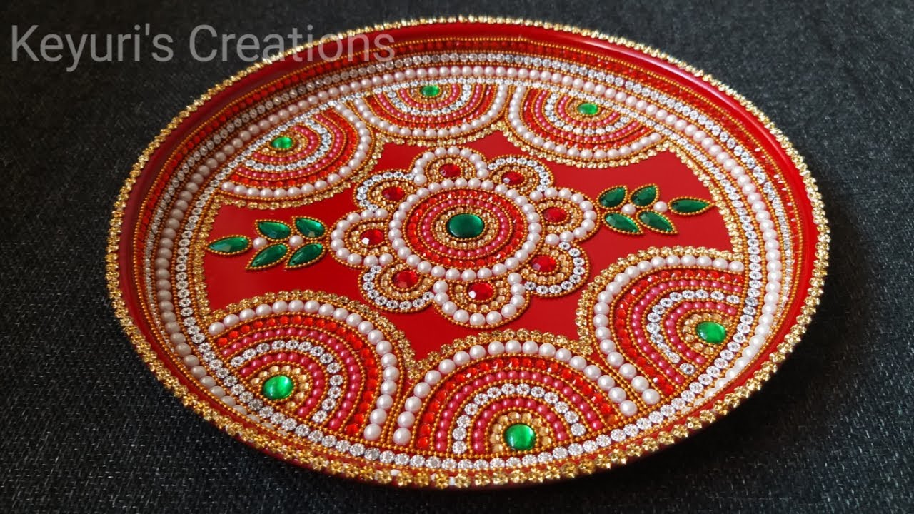307. Navratri Aarti Thali Decoration | पुजा थाली ...