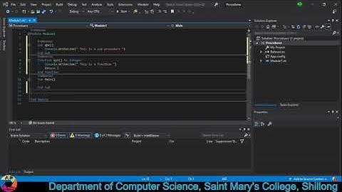 Sub procedures and function in VB. Net part 1