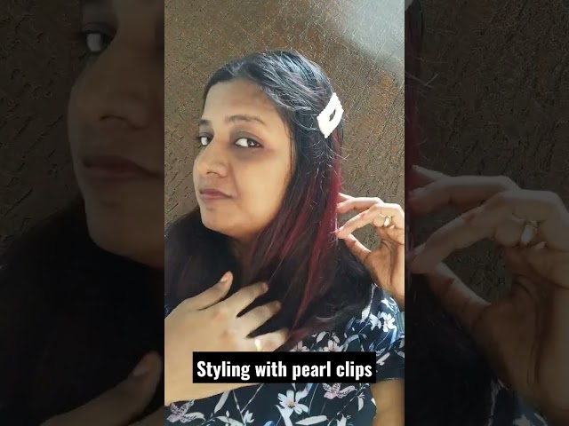 Short hair hairstyles| pearl clip| hair accessories #hairstyles #hairstyletutorial #hairstyling