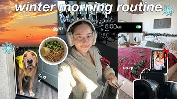5AM COZY WINTER MORNING ROUTINE 🎄 productive + realistic