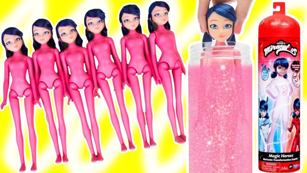 Miraculous Magic Heroez Transformation Surprise Dolls Color Reveal! 