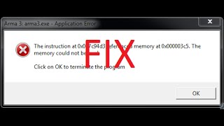 Memory could not be read arma 3 fix