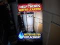 Leaking water Heater gets replaced! #diy #bluecollar #hvac #plumbing #homerepair