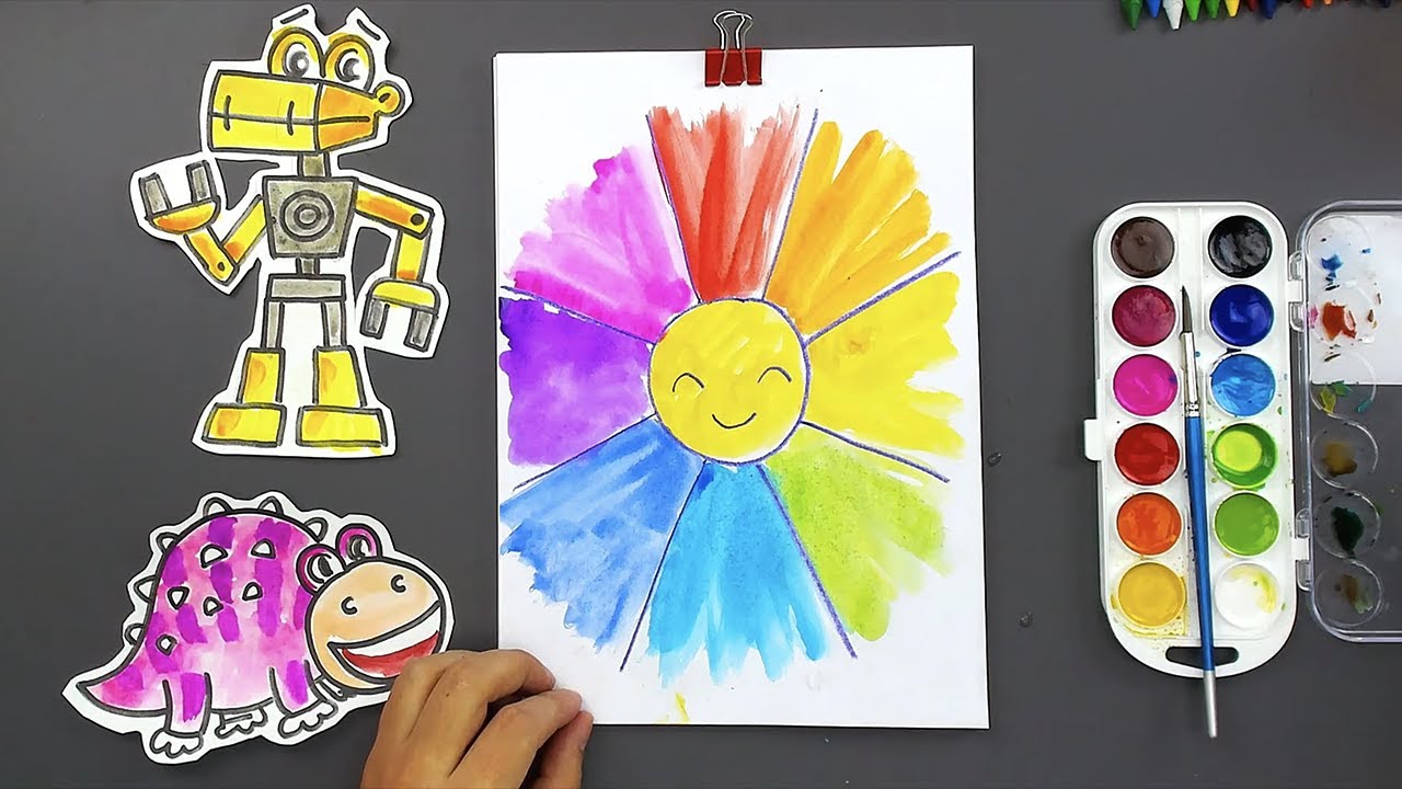 Папа кит рисует радугу