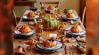 Осенний декор дома. Праздничная сервировка стола. Autumn design. A festive table setting. Осенний декор дома. Праздничная сервировка стола. Autumn design. A festive table setting.